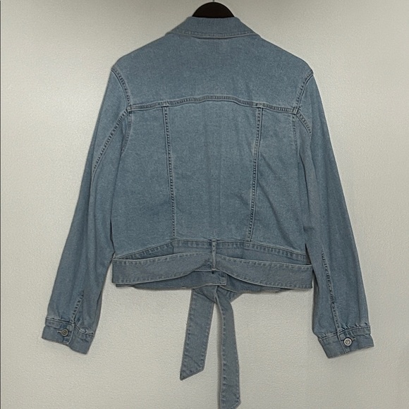 Lauren Conrad Light Blue Denim With Tie Women's Jacket size xl - Picture 2 of 10